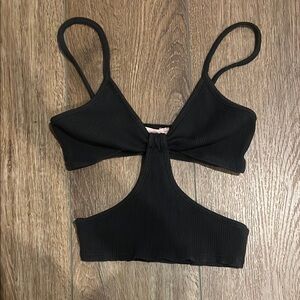 MIXOLOGY/AMABLE Black Cutout Tank Top